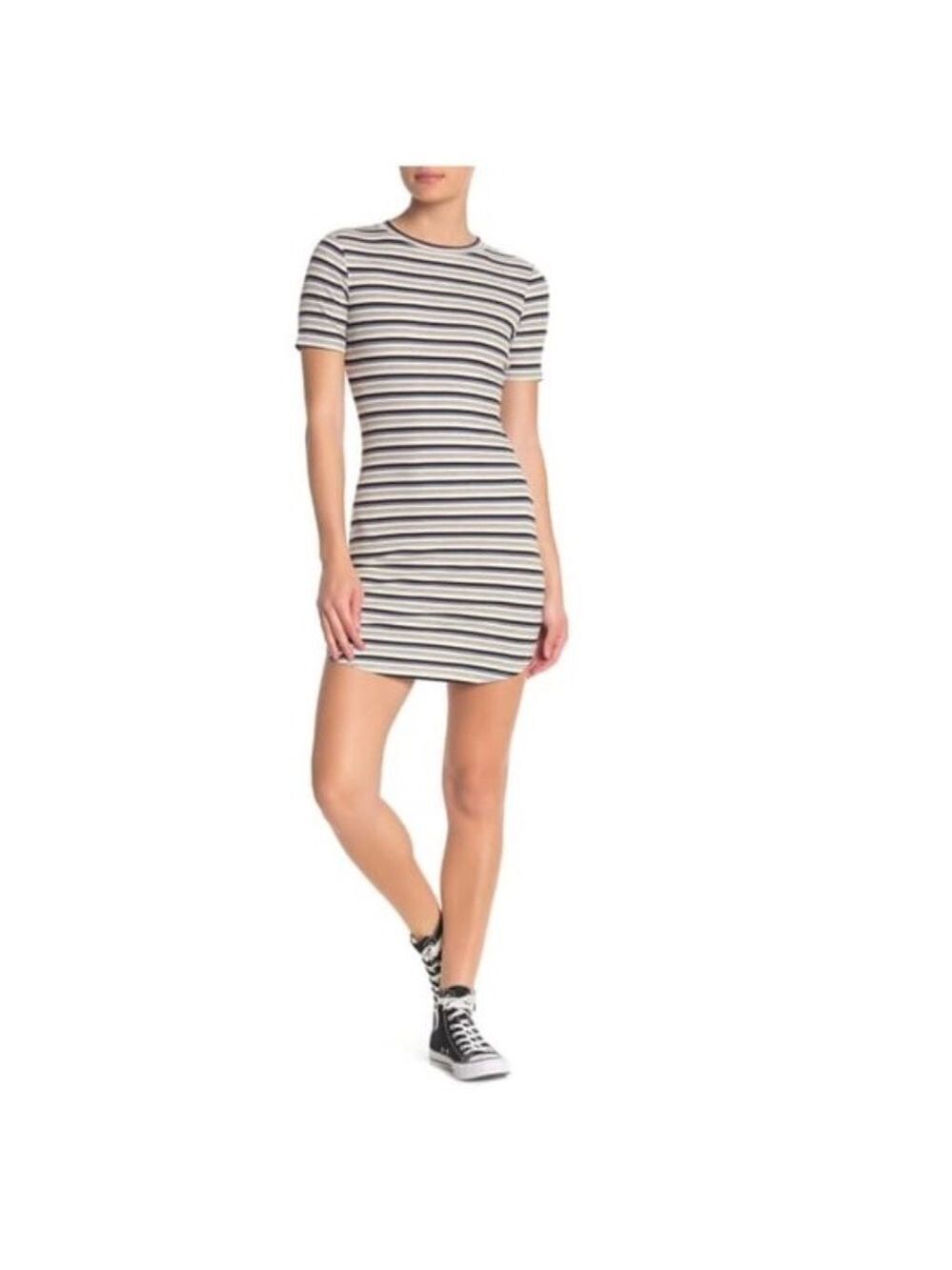 Day After Day Short Sleeve Striped Knit Dress